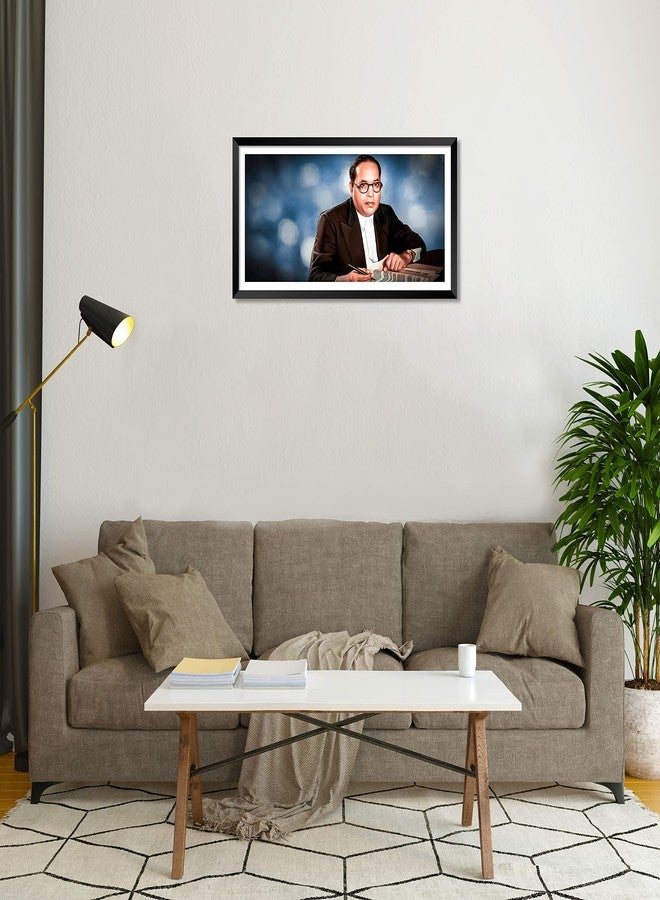 DBrush Dr. Bhimrao Ambedkar Artwork Framed Original Baba Saheb Ambedkar Black and white photo frames Painting Big size For Office Home Decorative Gift item 14x26 Inch Wall Hanging - Image 2