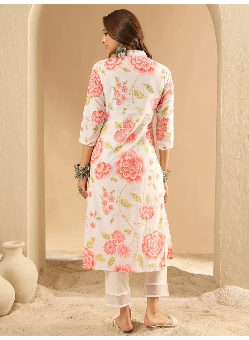 Ameya off-white-printed-straight-kurtas