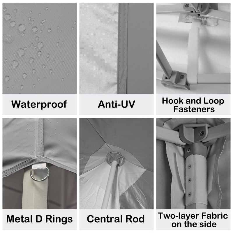 Rinling Canopy Replacement Top, 10x10ft Pop Up Canopy for Outdoor Garden Patio Pavilion Top Cloth Only (Gray) - Image 4