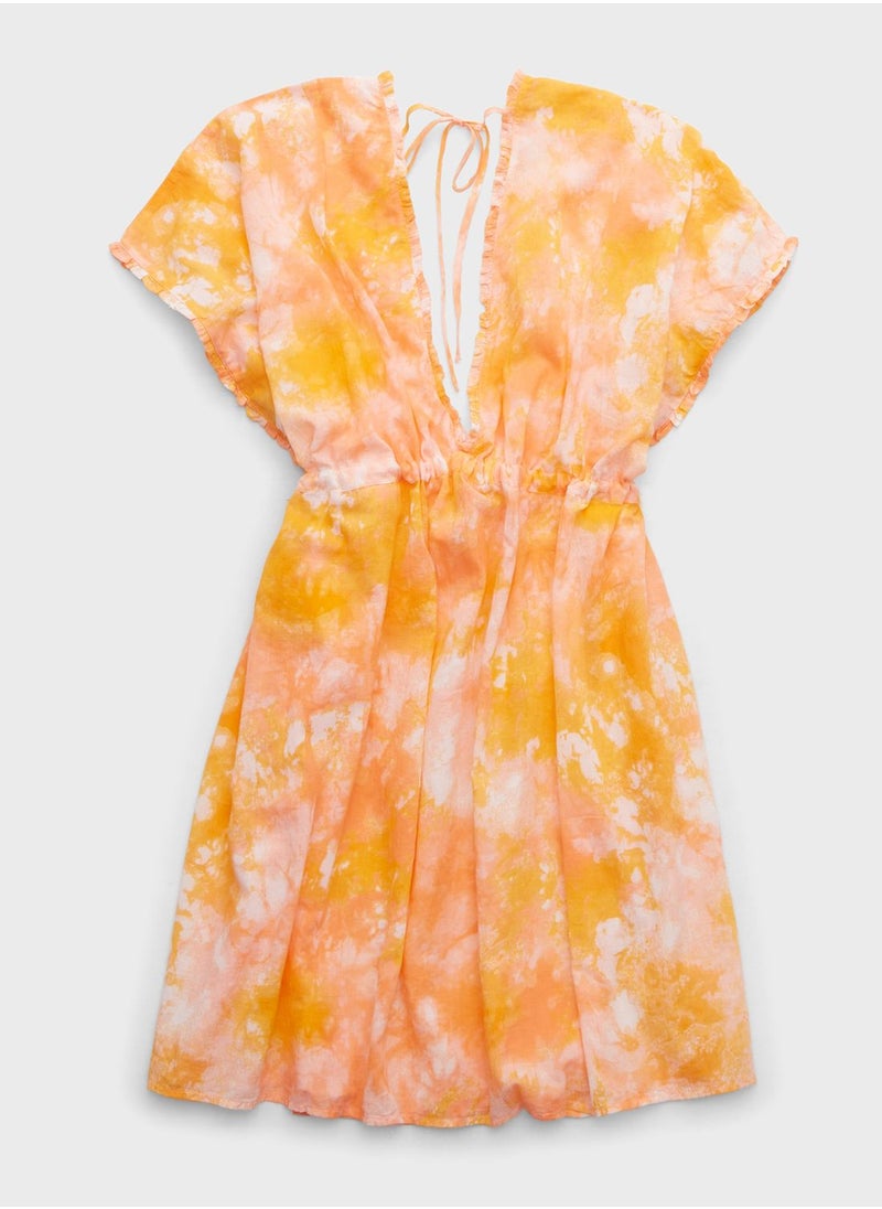 Aerie Plunge Neck Tie Detail Dress  - Image 2