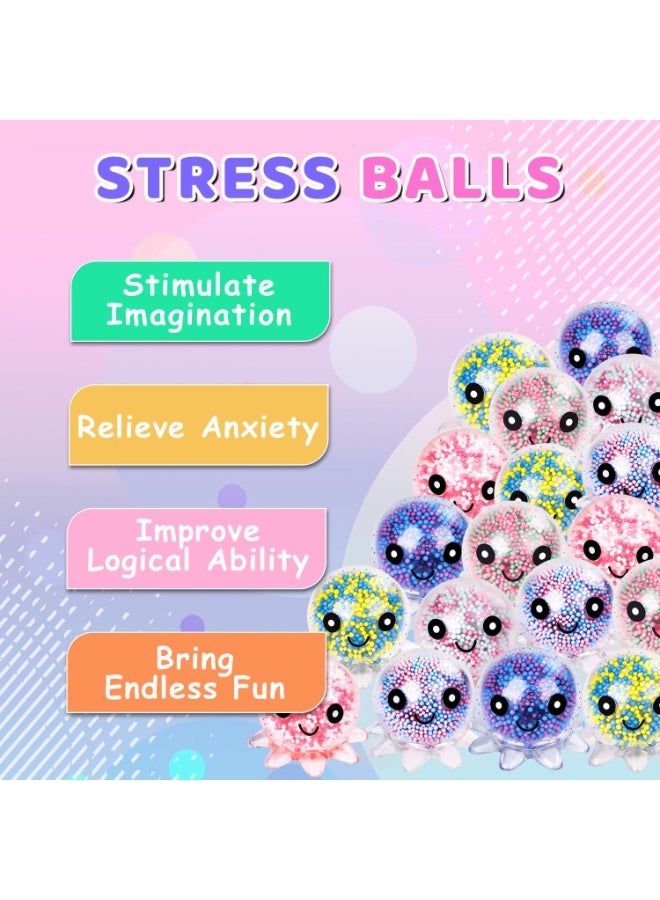 Moonmen 12 Pack Octopus Fidget Stress Balls Squishy Toys, Cute Octopus Stress Relief Stress Ball, Bulk Squishy Squeeze Ball Set and Birthday Party Favors - Image 4