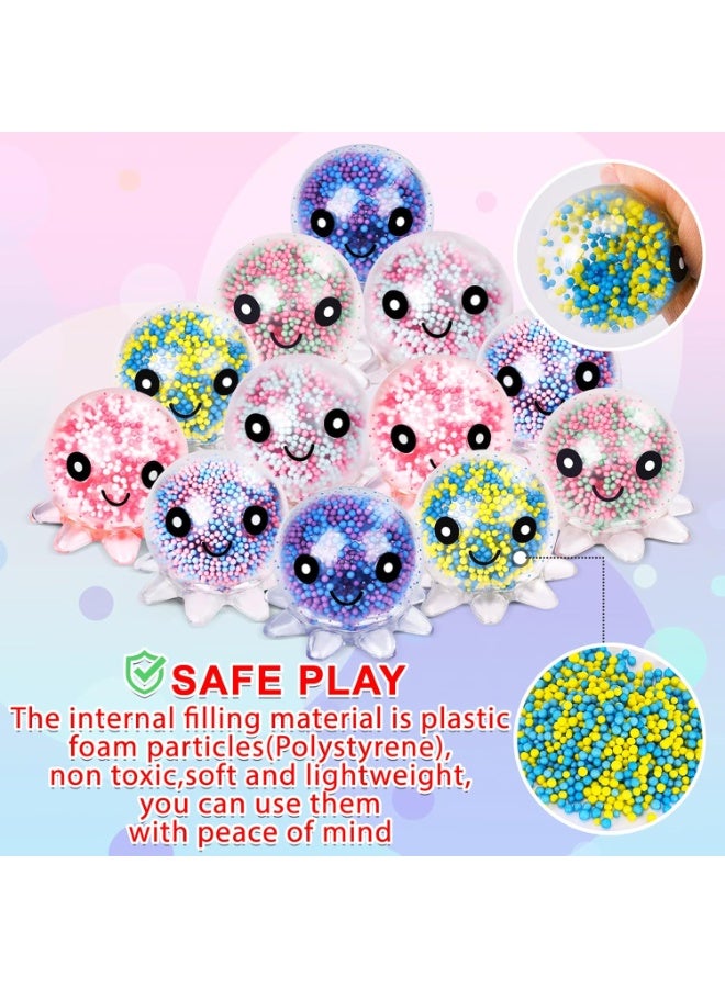 Moonmen 12 Pack Octopus Fidget Stress Balls Squishy Toys, Cute Octopus Stress Relief Stress Ball, Bulk Squishy Squeeze Ball Set and Birthday Party Favors - Image 5