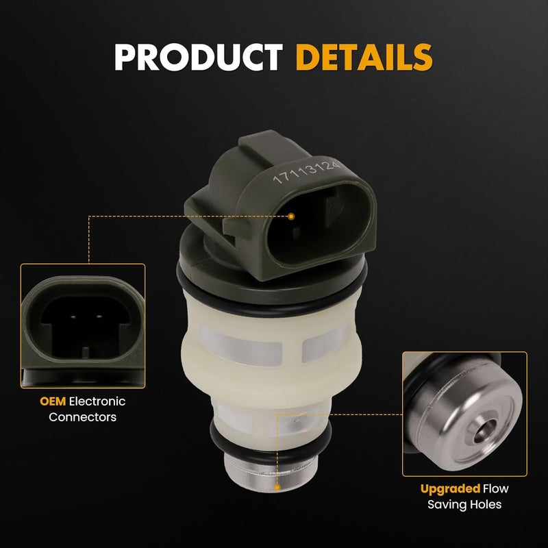 ROADFAR 5 Holes Engine Fuel Injector Kit - 4Pcs for Chevy S10, Cavalier, Beretta, Corsica, Buick Century, Oldsmobile Cutlass, Isuzu Hombre - Image 5