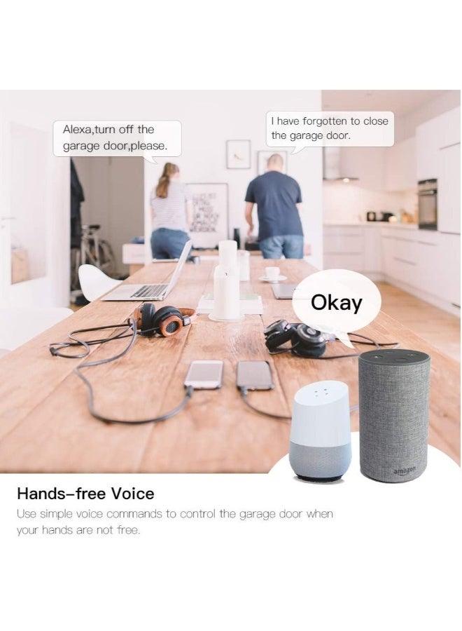 MOES WiFi Smart Garage Door Controller Opener Smart Life/Tuya APP Remote Compatible With Alexa Echo Google Home No Hub Require - Image 3