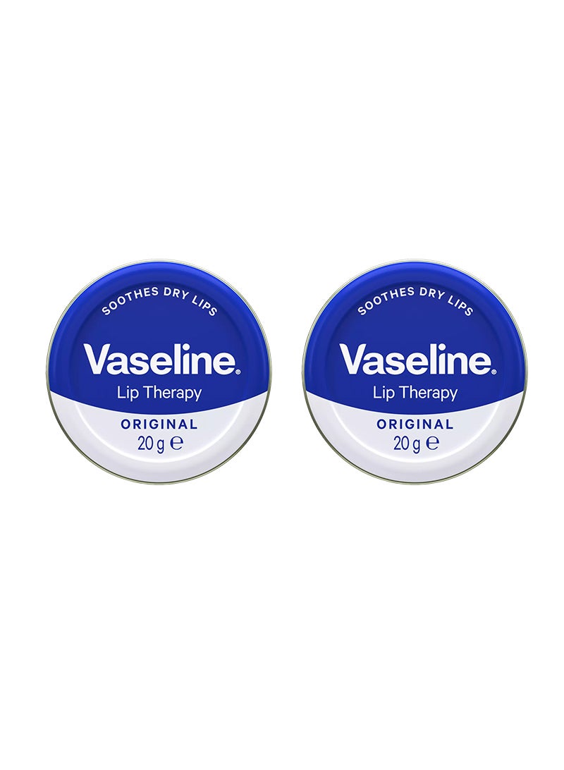 Vaseline Lip Therapy Petroleum Jelly Original, Moisturization & Lip Care, 20g Pack Of 2