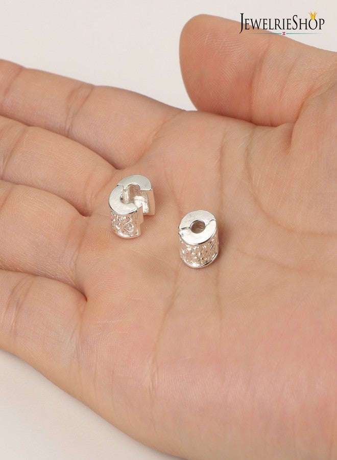 JewelrieShop Clip Spacer Charm for Bracelet Clip Lock Stopper Bead Spacer European Openable Bead (#09S, 2pcs) - Image 4