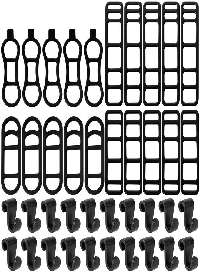 XIHIRCD مجموعة XIHIRCD من 20 قطعة من أحزمة السيليكون لإضاءة الدراجات، 4 أنماط من أحزمة مطاطية مرنة للدراجات، حامل سيليكون مرن للمصابيح اليدوية والهواتف المحمولة ومكبرات الصوت مع مشابك على شكل حرف S لمجموعات إضاءة الدراجات ومقود الدراجة - Image 1