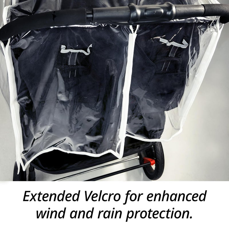 Ezkindheit Double Stroller Rain Cover, Universal Waterproof Windproof Rain Shield for Side by Side Twin Baby Strollers, Outdoor Accessories for Jogger and Umbrella Strollers - Image 4