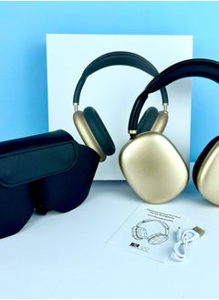 P9 P9 Bluetooth & Wireless Over-Ear & Headphone with Mic Silicone Storage Bag, Portable Travel Anti-Scratch Carrying Case Compatible Max Anti-Dust Protective Cover (Black with gold) with 1 year warranty.  - Image 2