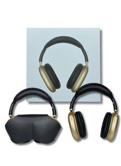 P9 P9 Bluetooth & Wireless Over-Ear & Headphone with Mic Silicone Storage Bag, Portable Travel Anti-Scratch Carrying Case Compatible Max Anti-Dust Protective Cover (Black with gold) with 1 year warranty.  - Image 1