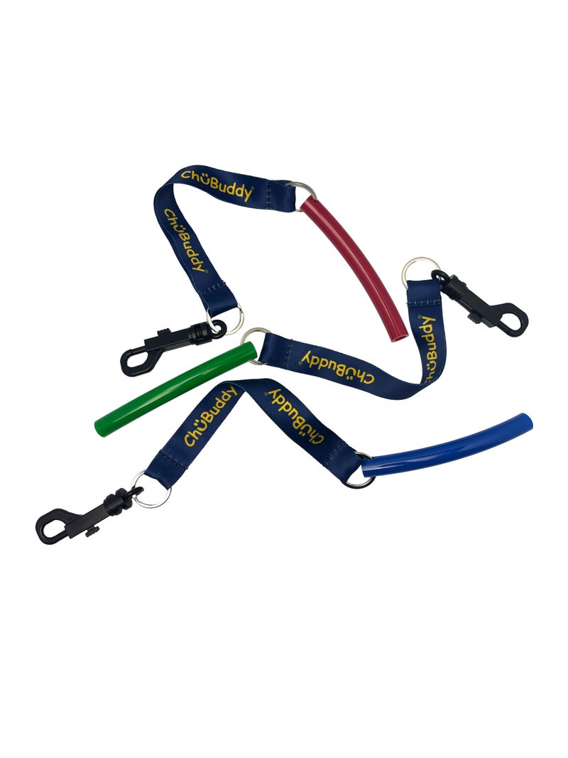 CHU-BUDDY Chubuddy Navy Sublimated Chewy Holders Set of (2) - Two Sublimated tethers and Two Natural Straps - Image 4