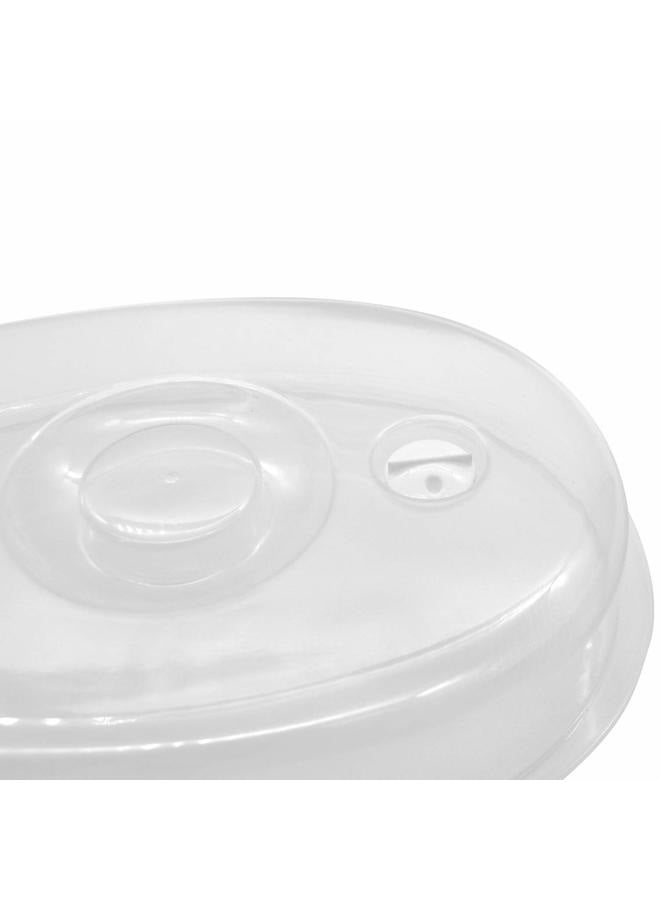 FEOOWV Plastic Oval Microwave Steamer Dish with Lid Refrigerator Storage Box for Home Kitchen Office White - Image 5