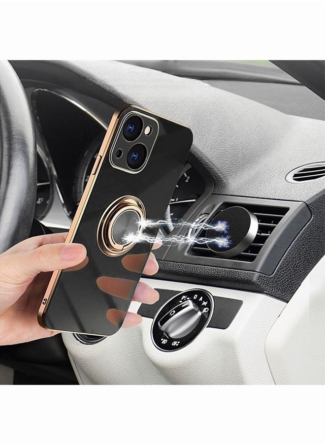 Motim Case for iPhone 14 Plus with Ring Holder and Kickstand, Plated Soft TPU Cover, Slim Shockproof Protective Phone Case  - Image 5
