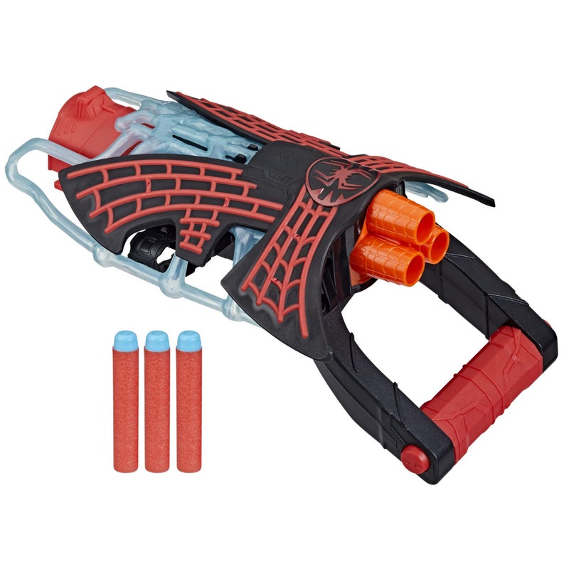 سبايدر مان Marvel Spider-Man: عبر Miles Miles Miles Morales Morales Tri-shot nerf blaster مع 3 Darts Spider-Man Toys Super Hero Toys للأولاد والبنات البالغ من العمر 5 سنوات ولل - Image 1