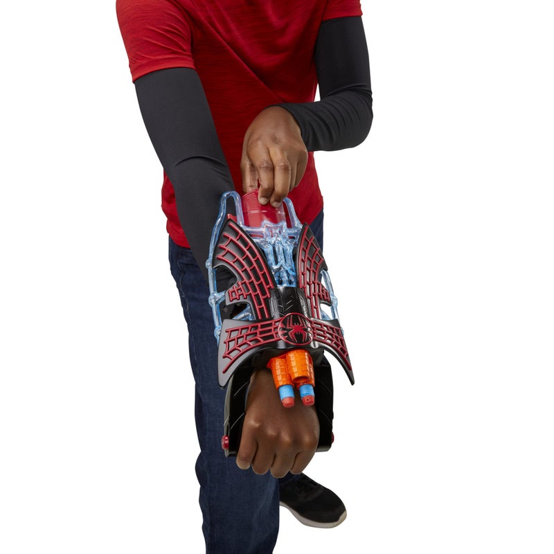 سبايدر مان Marvel Spider-Man: عبر Miles Miles Miles Morales Morales Tri-shot nerf blaster مع 3 Darts Spider-Man Toys Super Hero Toys للأولاد والبنات البالغ من العمر 5 سنوات ولل - Image 4