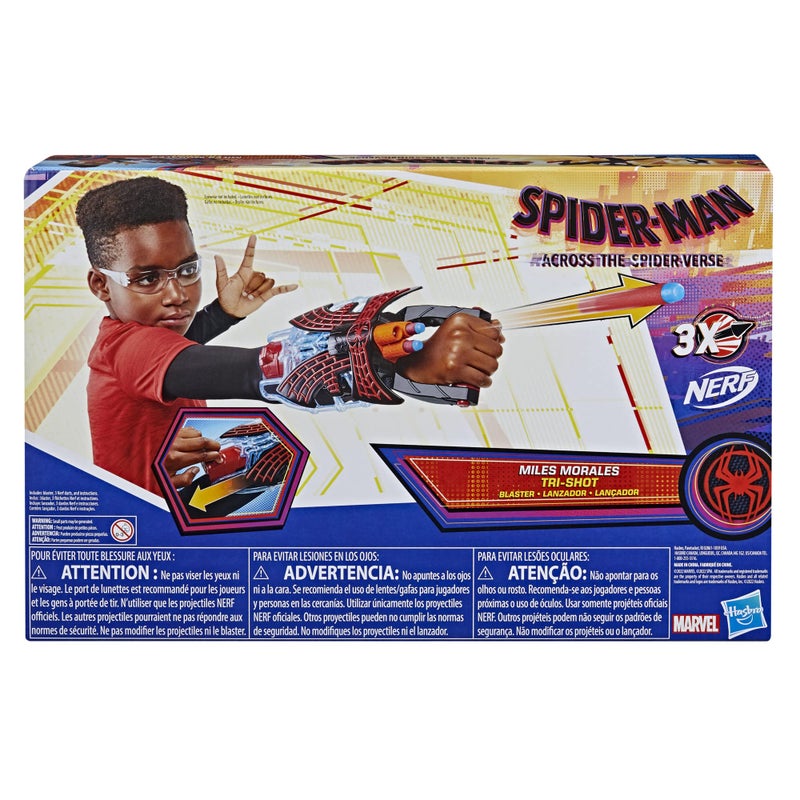 سبايدر مان Marvel Spider-Man: عبر Miles Miles Miles Morales Morales Tri-shot nerf blaster مع 3 Darts Spider-Man Toys Super Hero Toys للأولاد والبنات البالغ من العمر 5 سنوات ولل - Image 3