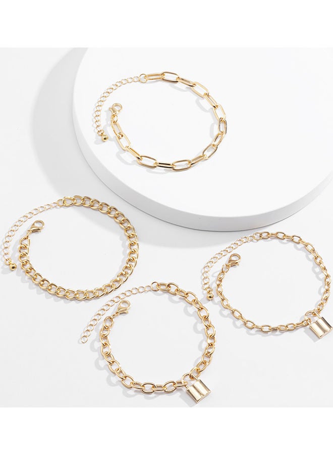 4-Piece Chain Fashion Bracelets