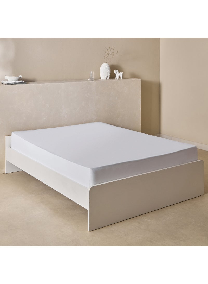 Home Box Bristol Polycotton Double Fitted Sheet 200 x 25 x 140 cm - Image 1