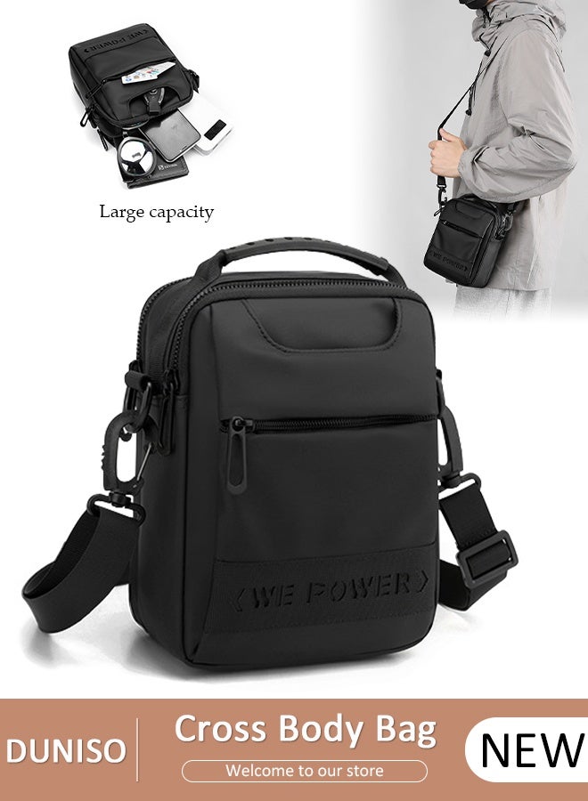 DUNISO Compact Crossbody Bag for Men Waterproof Sling Bag Backpack Multipurpose Cross Body Chest Bag Shoulder Bag Daypack for Travel Hiking Retro Purse Bag with Detachable Strap - Image 1