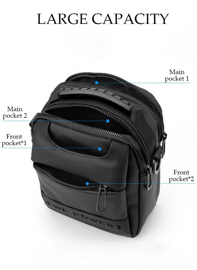 DUNISO Compact Crossbody Bag for Men Waterproof Sling Bag Backpack Multipurpose Cross Body Chest Bag Shoulder Bag Daypack for Travel Hiking Retro Purse Bag with Detachable Strap  - Image 5