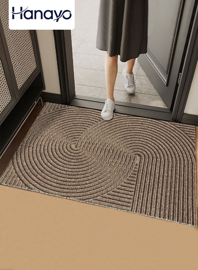 Hanayo Door Mats Indoor Resist Dirt Entrance Mat Mud Removal Mat Non-slip Low Profile Inside Floor Mat for Indoor Outdoor Front Door Entryway Patio 60*90CM(Khaki) - Image 1