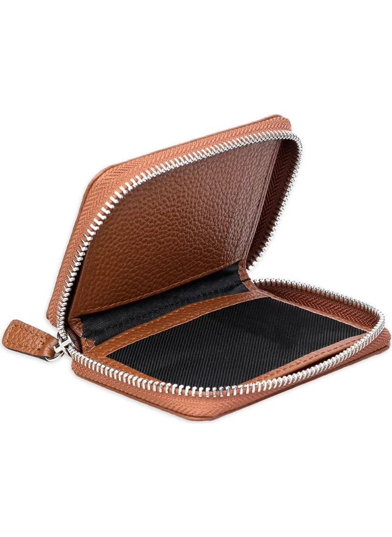 Hatemoğlu Taba Floter 100% Leather Zippered Wallet