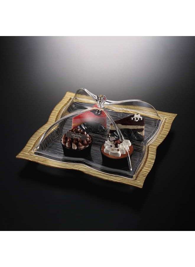 Acrylic Square Dessert Serving Set Golden 40 cm - pzsku/Z1355B06C34099167AE9BZ/45/_/1678110215/ad40cac7-8793-4764-b7fc-fce09d85dac5