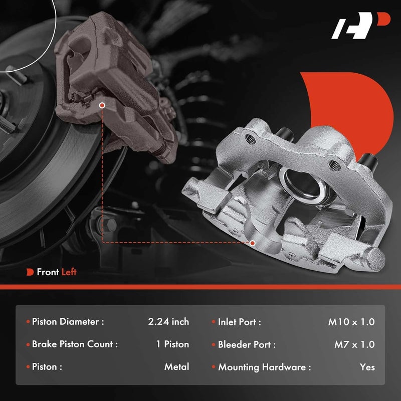 A-Premium Disc Brake Caliper with Bracket for Ford Escape 2013-2019 & C-Max 2013-2017 - Front Left Driver Side - Image 2