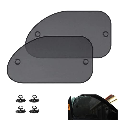 Downhill 2 PCS Car Side Window Sun Shade Sun Protection Breathable Mesh Material Vehicle Window Cover Suction Cup Car Protection Accessory Universal Fit for Most Cars Black - Image 1