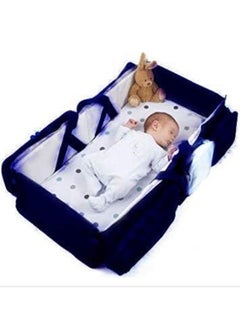 Generic 2 in 1 Multi-Purpose Foldable Baby Bed and Bag in Blue for Ultimate Travel Convenience  - Image 2