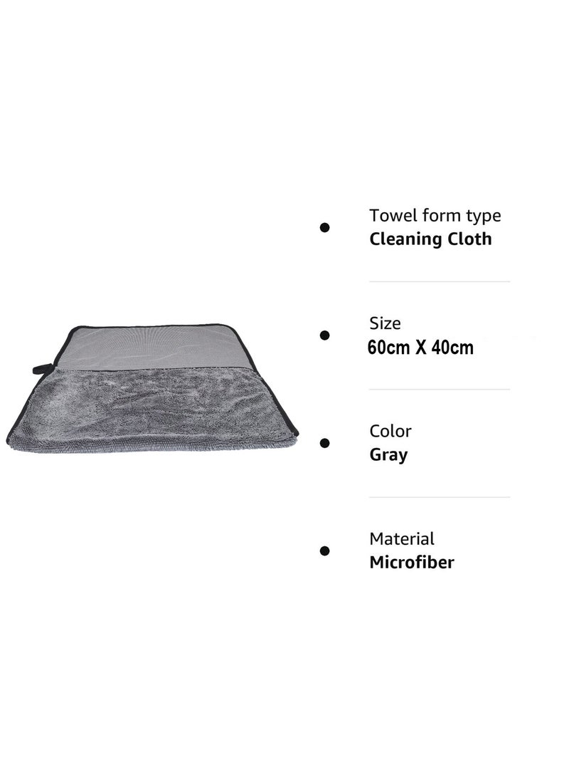 3 اكس ار مناشف 3XR المصنوعة من الألياف الدقيقة المتينة والفعالة باللون الرمادي مقاس 60 سم × 40 سم مثالية للتنظيف بدون خطوط، قطعة واحدة - Image 3