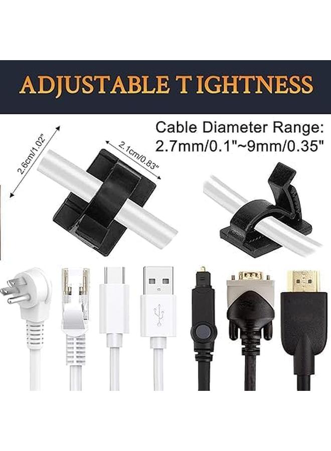 erorex 50 Adjustable Cable Management Clips Adhesive Organizer Adhesive Wire Clips Cable Retainer For Tv Computer Ethernet Under Desk Wall Home Office - Image 2