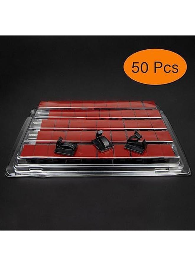 erorex 50 Adjustable Cable Management Clips Adhesive Organizer Adhesive Wire Clips Cable Retainer For Tv Computer Ethernet Under Desk Wall Home Office - Image 4