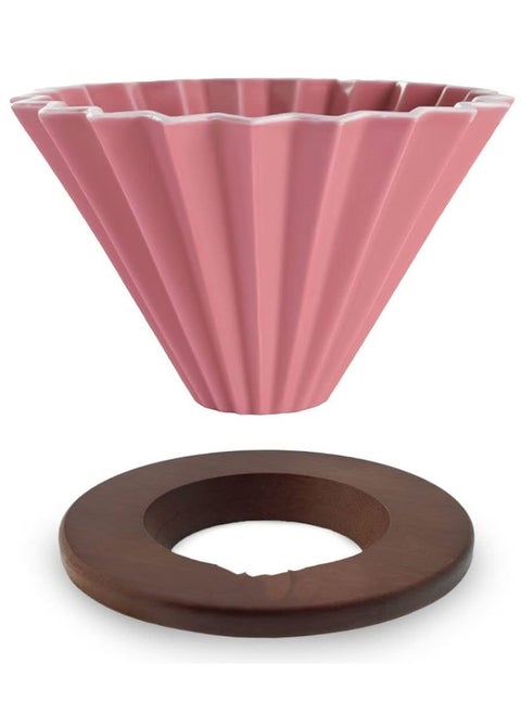 Ceramic Coffee Dripper Origami Style Cone Filter Cup Reusable Pour Over Cafe Dripper for Home Office Restaurants 1 To 4 Cups