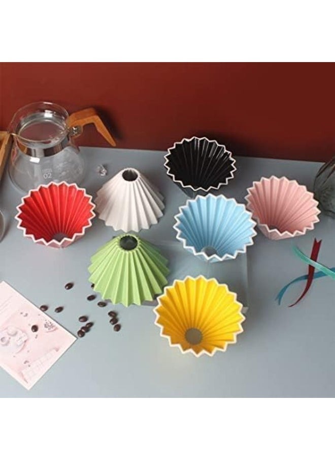 RANK - Ceramic Coffee Dripper Origami Style Cone Filter Cup Reusable Pour Over Cafe Dripper for Home Office Restaurants 1 To 4 Cups - Image 1