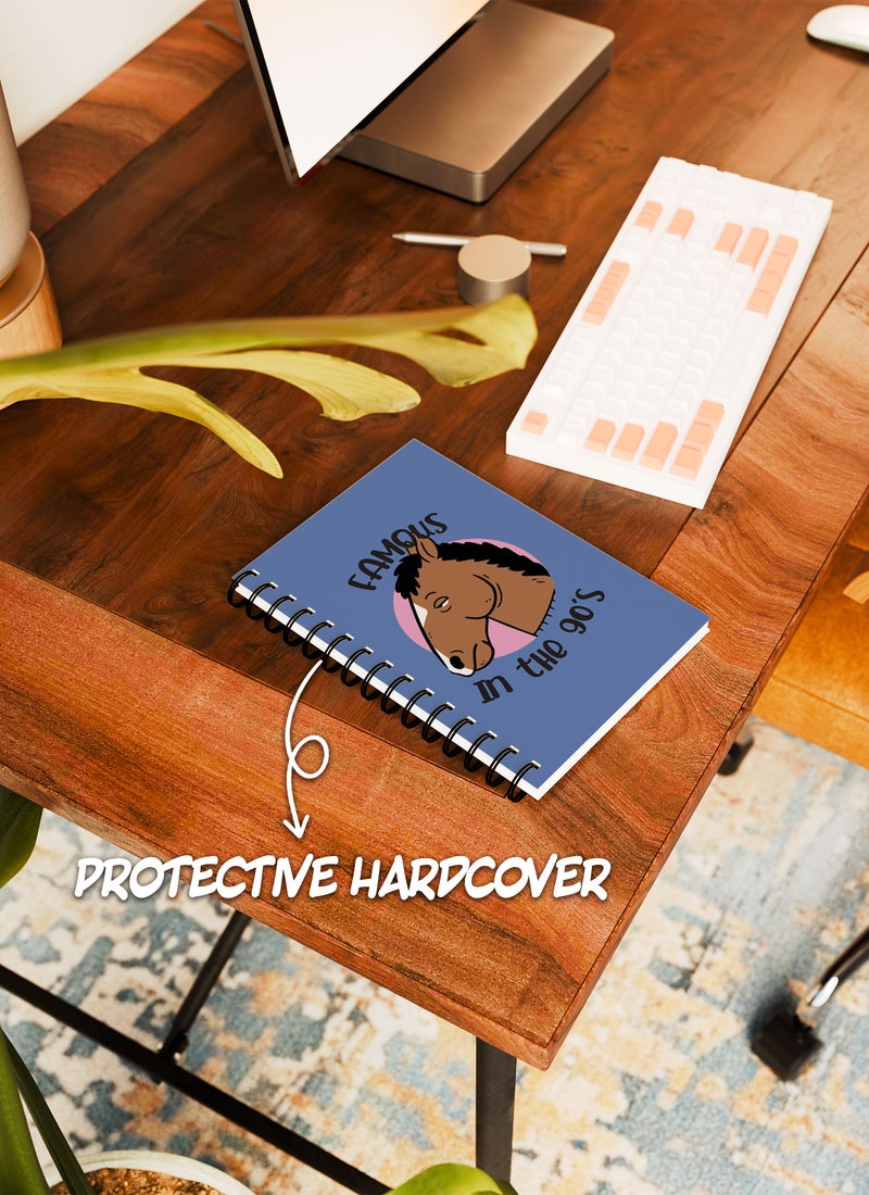 LOUD UNIVERSE Wirebound Spiral Notebook Famous In The 90s Quote Horse Mask Lined Writing Journal - Image 4