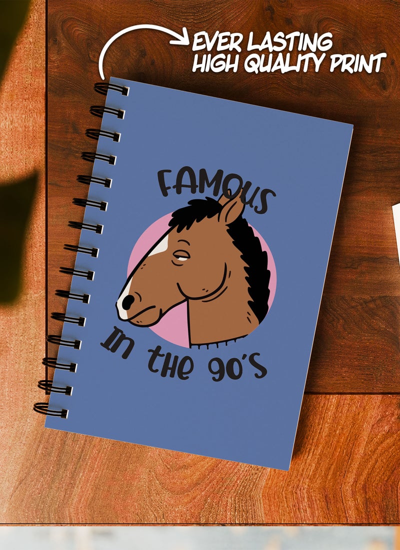 LOUD UNIVERSE Wirebound Spiral Notebook Famous In The 90s Quote Horse Mask Lined Writing Journal - Image 2