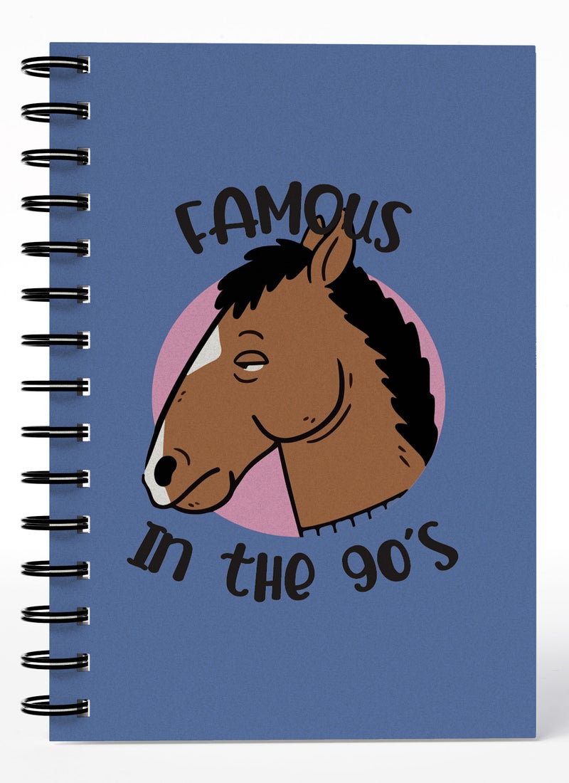 LOUD UNIVERSE Wirebound Spiral Notebook Famous In The 90s Quote Horse Mask Lined Writing Journal - Image 1