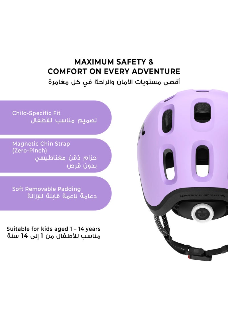 Woom READY Kids Bike Helmet | Size S 50-54 cm | Lightweight Ventilated In-Mold Shell | Multi-Sport Head Protection | Adjustable Dial Fit | Lilac - Image 2