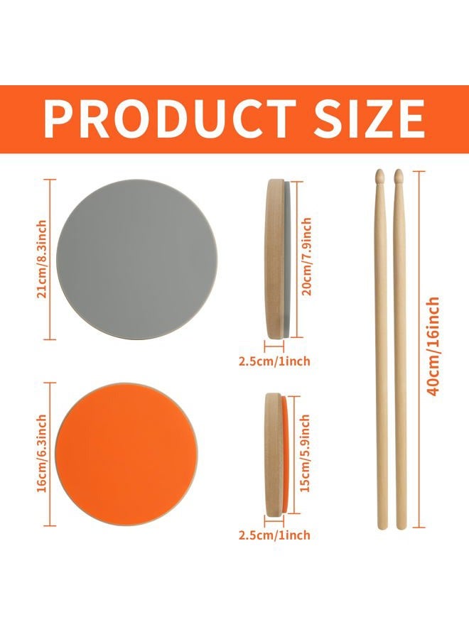 Kmise 4-Piece Silent Drum Practice Pad Kit with Drum Sticks,Portable and Adjustable Drum Pad for Quiet Practice, Perfect Snare Drum Practice Pad Kit for All-ages Drummers - Image 2