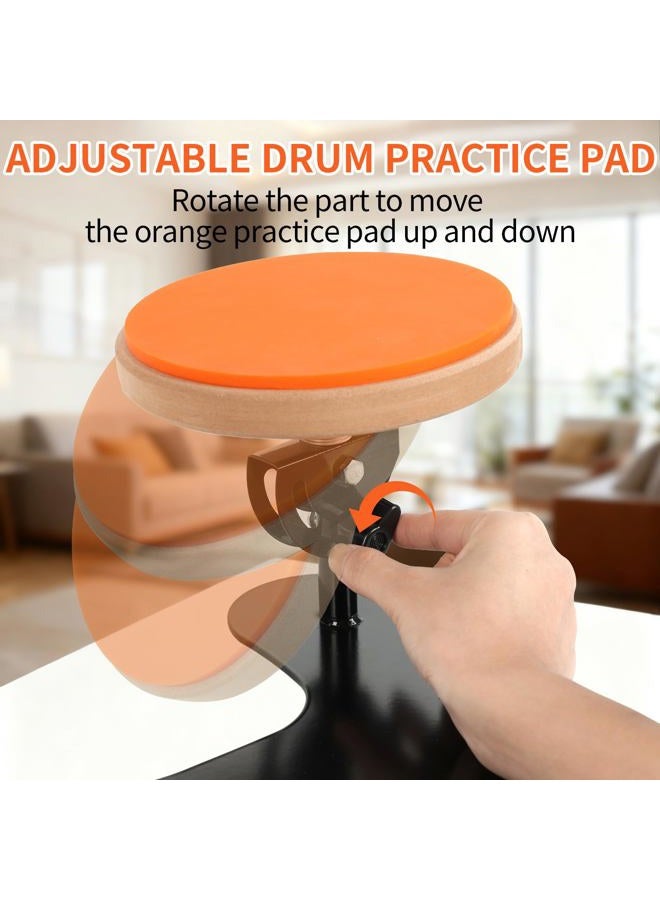 Kmise 4-Piece Silent Drum Practice Pad Kit with Drum Sticks,Portable and Adjustable Drum Pad for Quiet Practice, Perfect Snare Drum Practice Pad Kit for All-ages Drummers - Image 5