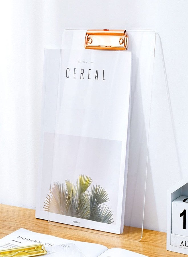 Moocci Thick Acrylic Clear Clipboards Cute Transparent Letter Size Clipboard with Rose Gold Strong Clip Hidden Hanging Hole for A4 Paper, Art Student, Drawing, Office, School, Warehouse, Event, 6PC - Image 5