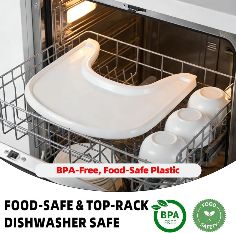 LuQiBabe Baby High Chair Tray Compatible with Stokke Tripp Trapp Chair (V2 and Beyond) with Smooth Surface and Strong Suction Power Made of Food-Safe Plastic (BPA BPS BPF Lead Phthalate Free) - White - Image 4