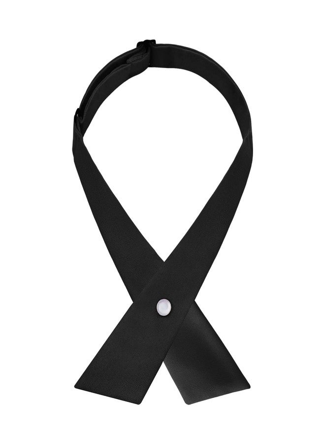 SYAYA Women/Men Cross Bow Tie, Pre Tied Crossover Necktie For Janpanese School Girl JK & JC Uniform or Cosplay W-B-T2, Black, One size - Image 1