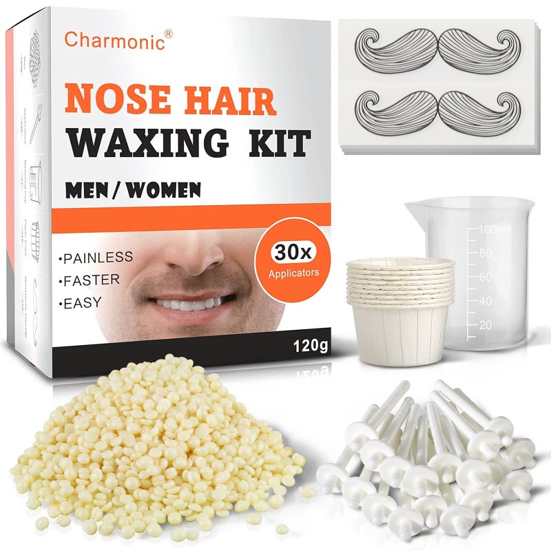 Charmonic 120g Charmonic Nose Hair Waxing Kit with 30 Applicators, Quick and Painless Removal for Men and Women, Enough for 15-20 Uses - Image 1