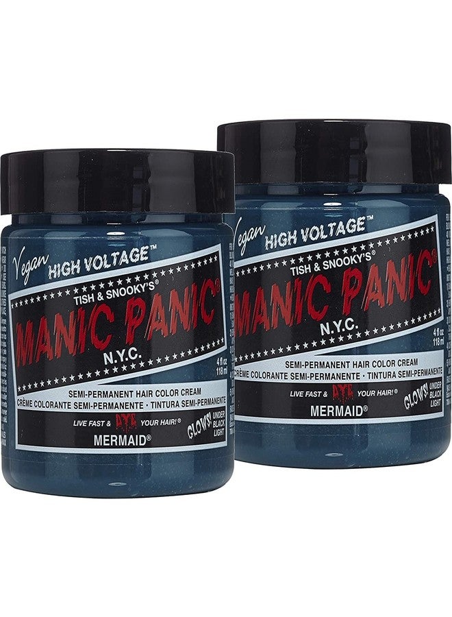 MANIC PANIC Classic Mermaid Semi Permanent Hair Color - Neon Ocean Blue Hair Dye for Women & Men That Lasts 4-6 Weeks - Vegan, Ammonia & Cruelty-Free - Create & Mix Custom Shades (4oz / 2pk) - Image 1