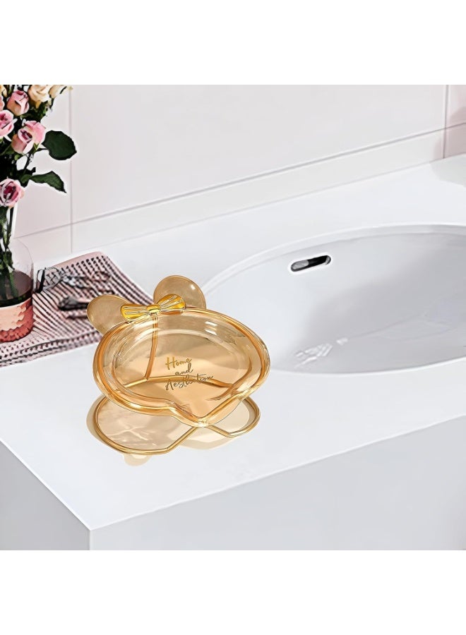 حامل صابون -مزخرف للحمام والمغسلة - طبق صابون أحادي الطبقة لتخزين سهل وأنيق - Image 1