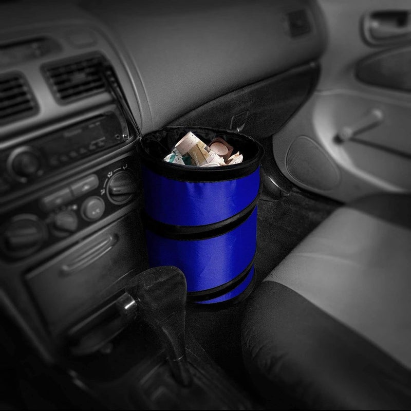 FH Group Classic design alternatives Automotive Waterproof Portable Collapsible Small Trash Can Garbage Container fits Most Cars,Polyethylene, SUVs, and Trucks Blue Various fittings - Image 4