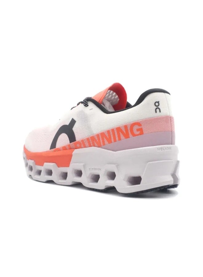 On Cloudmonster 2 Comfort Mesh Cushioning Anti-Slip Low-Top Running Shoes (White/Orange) - Image 4