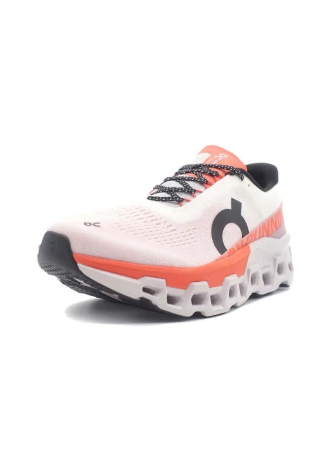 On Cloudmonster 2 Comfort Mesh Cushioning Anti-Slip Low-Top Running Shoes (White/Orange) - Image 2